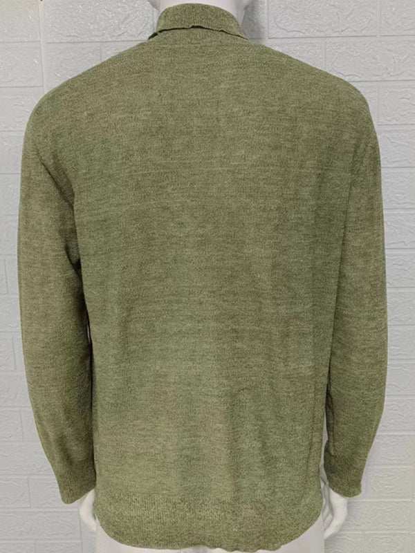 Sleek Slim-Fit Men's Turtleneck Pullover - Cozy Autumn-Winter Essential - MENLL