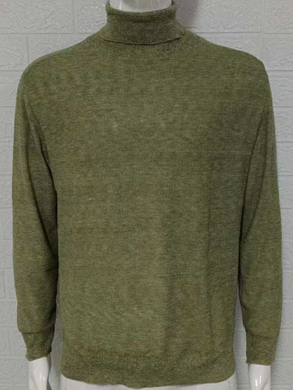 Sleek Slim-Fit Men's Turtleneck Pullover - Cozy Autumn-Winter Essential - MENLL