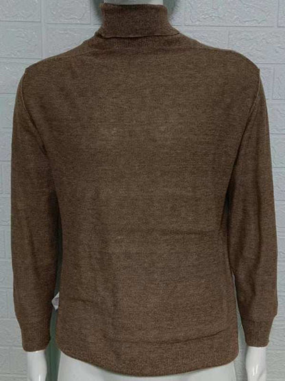 Sleek Slim-Fit Men's Turtleneck Pullover - Cozy Autumn-Winter Essential - MENLL