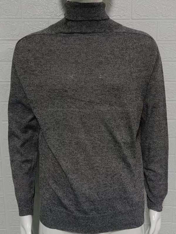 Sleek Slim-Fit Men's Turtleneck Pullover - Cozy Autumn-Winter Essential - MENLL