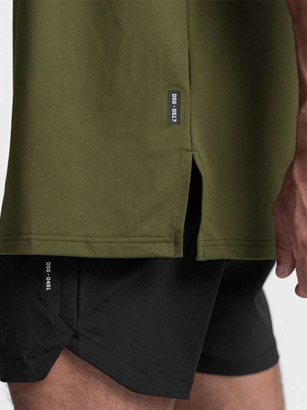 Ultimate Quick-Dry Men's Solid Color Sports Tee - Perfect for Everyday Adventures! - MENLL