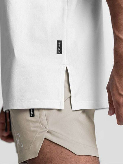 Ultimate Quick-Dry Men's Solid Color Sports Tee - Perfect for Everyday Adventures! - MENLL