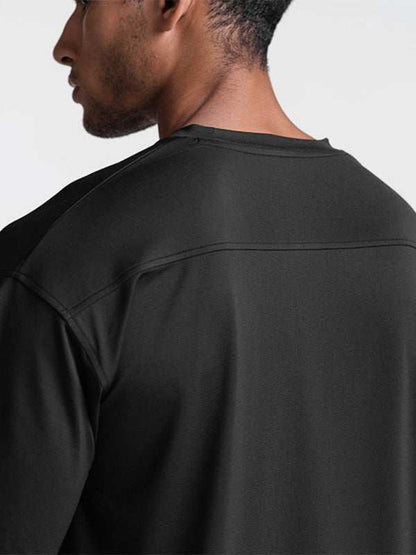 Ultimate Quick-Dry Men's Solid Color Sports Tee - Perfect for Everyday Adventures! - MENLL