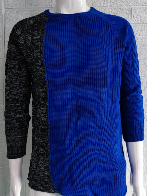 Chic Men's Slim-Fit Knitted Sweater with Round Neck - Perfect for Autumn-Winter Style - MENLL