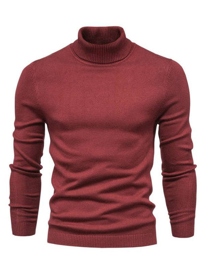 Cozy Casual Turtleneck Pullover Sweater for Men - Perfect Spring-Summer Knitwear! - MENLL
