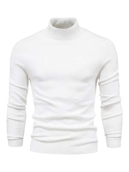 Cozy Casual Turtleneck Pullover Sweater for Men - Perfect Spring-Summer Knitwear! - MENLL