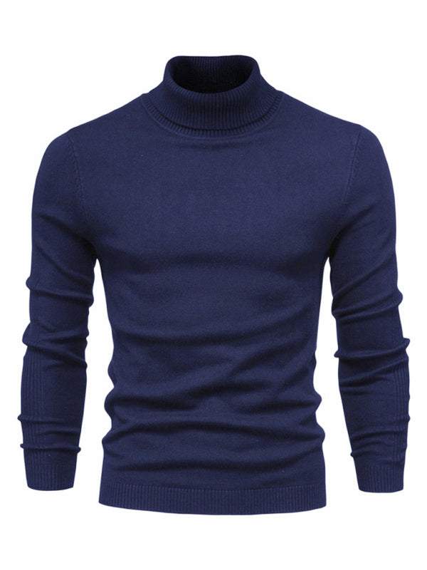 Cozy Casual Turtleneck Pullover Sweater for Men - Perfect Spring-Summer Knitwear! - MENLL
