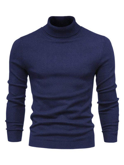 Cozy Casual Turtleneck Pullover Sweater for Men - Perfect Spring-Summer Knitwear! - MENLL