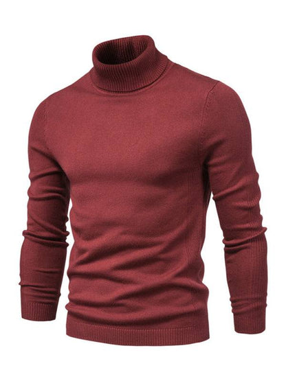 Cozy Casual Turtleneck Pullover Sweater for Men - Perfect Spring-Summer Knitwear! - MENLL