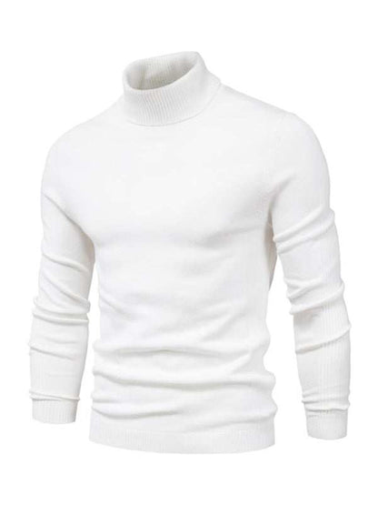 Cozy Casual Turtleneck Pullover Sweater for Men - Perfect Spring-Summer Knitwear! - MENLL