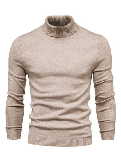 Cozy Casual Turtleneck Pullover Sweater for Men - Perfect Spring-Summer Knitwear! - MENLL