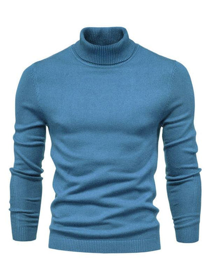 Cozy Casual Turtleneck Pullover Sweater for Men - Perfect Spring-Summer Knitwear! - MENLL