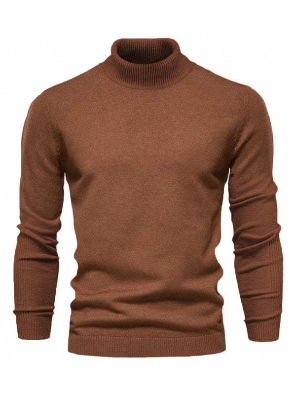 Cozy Casual Turtleneck Pullover Sweater for Men - Perfect Spring-Summer Knitwear! - MENLL