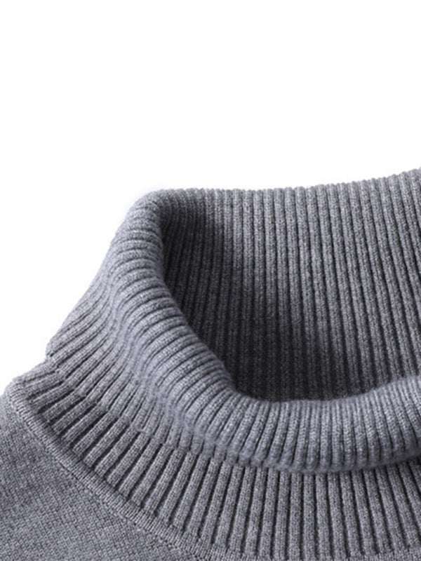 Cozy Casual Turtleneck Pullover Sweater for Men - Perfect Spring-Summer Knitwear! - MENLL