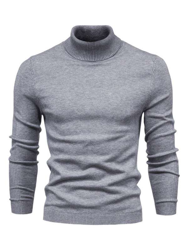 Cozy Casual Turtleneck Pullover Sweater for Men - Perfect Spring-Summer Knitwear! - MENLL