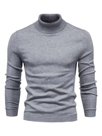 Cozy Casual Turtleneck Pullover Sweater for Men - Perfect Spring-Summer Knitwear! - MENLL