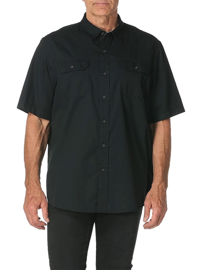Effortlessly Stylish Men's Solid Cotton Short Sleeve Shirt for Spring-Summer Vibes - MENLL