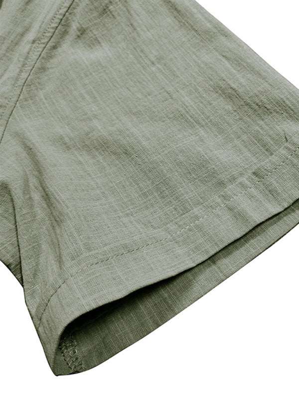 Luxe Linen Blend Short-Sleeve Casual Shirt for Men - Perfect for Spring-Summer Comfort - MENLL