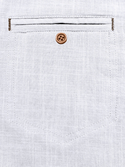 Luxe Linen Blend Short-Sleeve Casual Shirt for Men - Perfect for Spring-Summer Comfort - MENLL