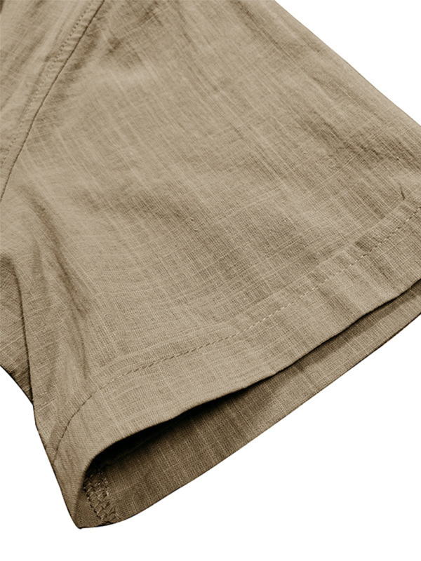 Luxe Linen Blend Short-Sleeve Casual Shirt for Men - Perfect for Spring-Summer Comfort - MENLL