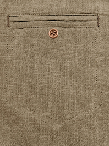 Luxe Linen Blend Short-Sleeve Casual Shirt for Men - Perfect for Spring-Summer Comfort - MENLL
