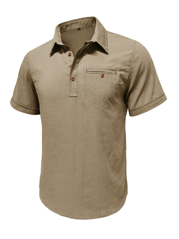Luxe Linen Blend Short-Sleeve Casual Shirt for Men - Perfect for Spring-Summer Comfort - MENLL