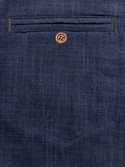 Luxe Linen Blend Short-Sleeve Casual Shirt for Men - Perfect for Spring-Summer Comfort - MENLL