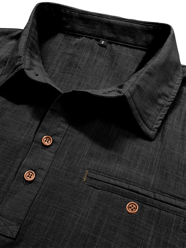 Luxe Linen Blend Short-Sleeve Casual Shirt for Men - Perfect for Spring-Summer Comfort - MENLL