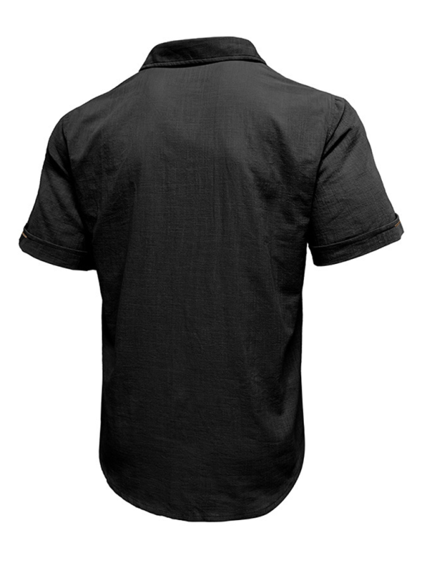 Luxe Linen Blend Short-Sleeve Casual Shirt for Men - Perfect for Spring-Summer Comfort - MENLL