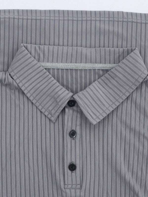 Sleek Men's Slim Fit Long Sleeve Polo T-Shirt - Sporty Lapel Style for Effortless Confidence - MENLL