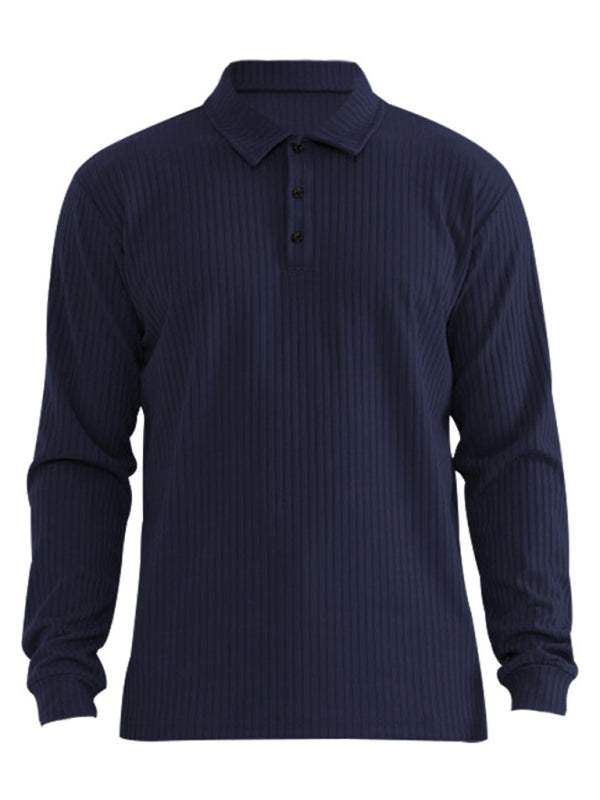 Sleek Men's Slim Fit Long Sleeve Polo T-Shirt - Sporty Lapel Style for Effortless Confidence - MENLL