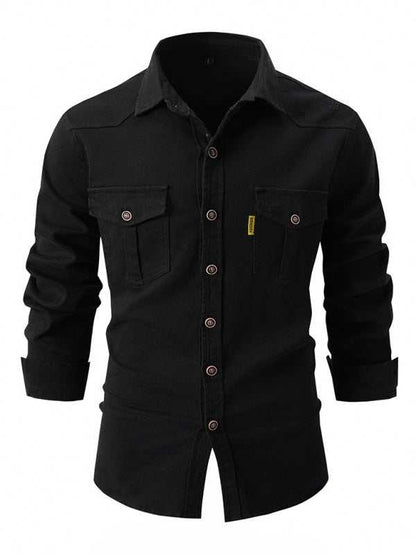 Stylish Long Sleeve Casual Business Shirt for Men – Elevate Your Everyday Look - MENLL