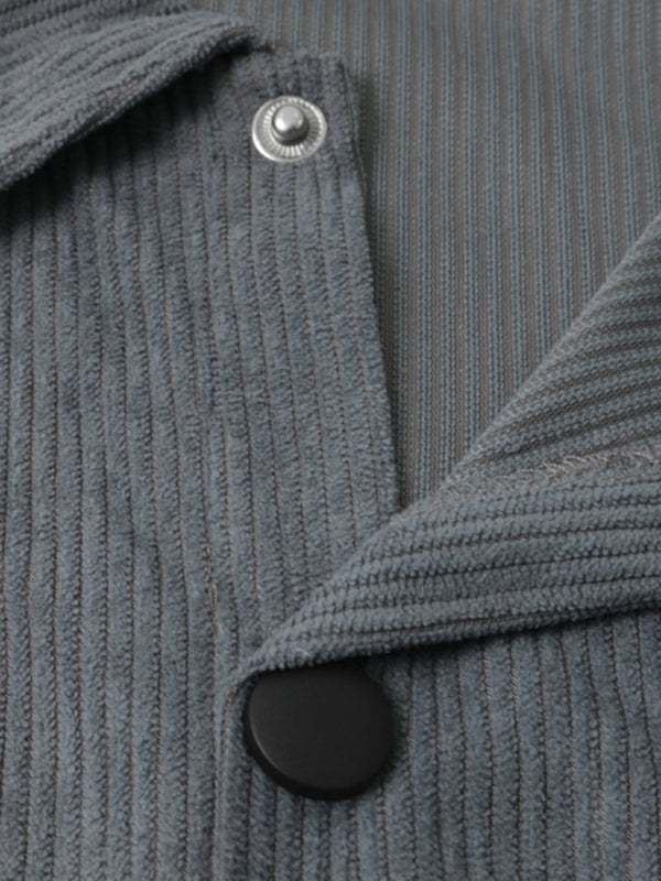 Stylish Men's Corduroy Button-Down Shirt with Multi-Pockets for Ultimate Casual Comfort - MENLL