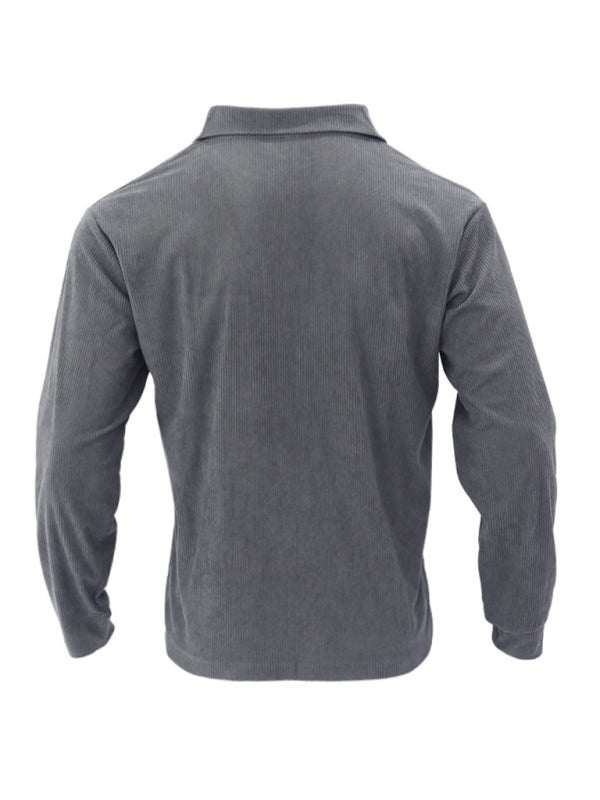 Stylish Men's Corduroy Button-Down Shirt with Multi-Pockets for Ultimate Casual Comfort - MENLL