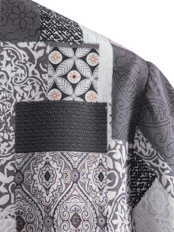 Retro Paisley Paradise: Men's Short Sleeve Vacation Shirt - MENLL