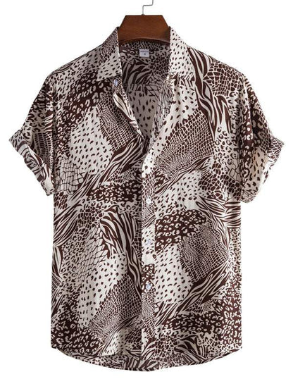Vibrant Floral Paradise: Men's Casual Short Sleeve Summer Shirt - MENLL