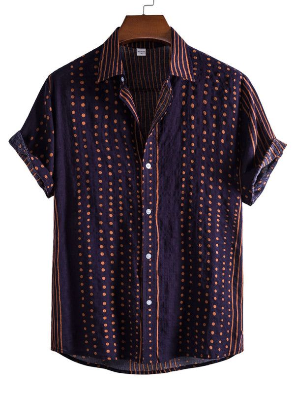Vibrant Floral Paradise: Men's Casual Short Sleeve Summer Shirt - MENLL
