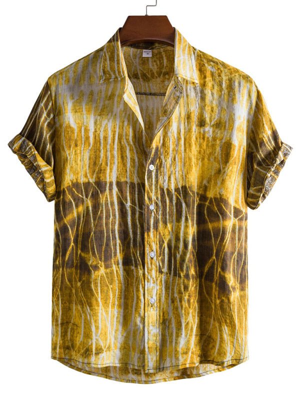 Vibrant Floral Paradise: Men's Casual Short Sleeve Summer Shirt - MENLL