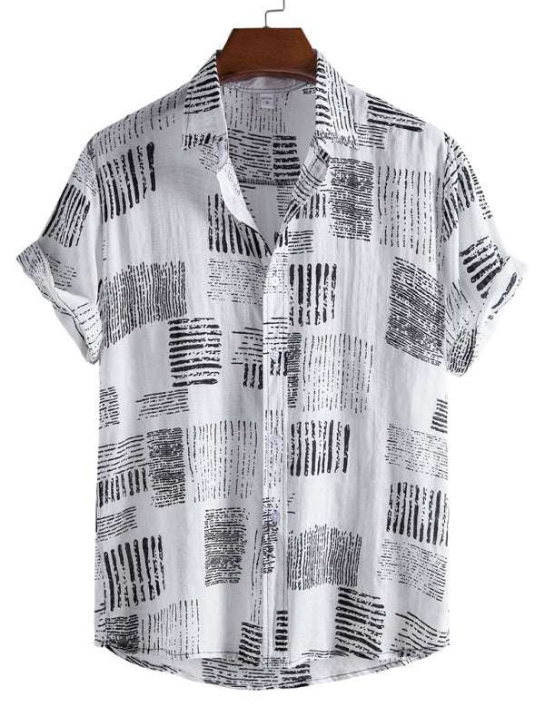 Vibrant Floral Paradise: Men's Casual Short Sleeve Summer Shirt - MENLL