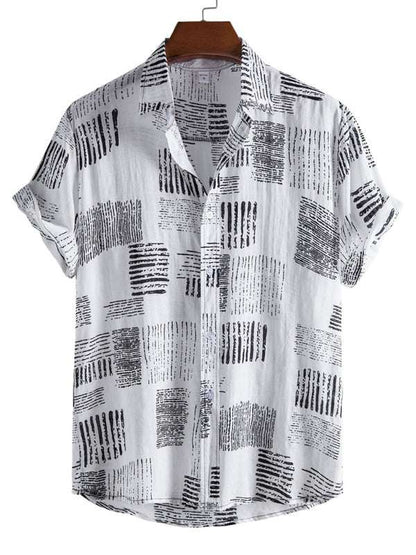 Vibrant Floral Paradise: Men's Casual Short Sleeve Summer Shirt - MENLL