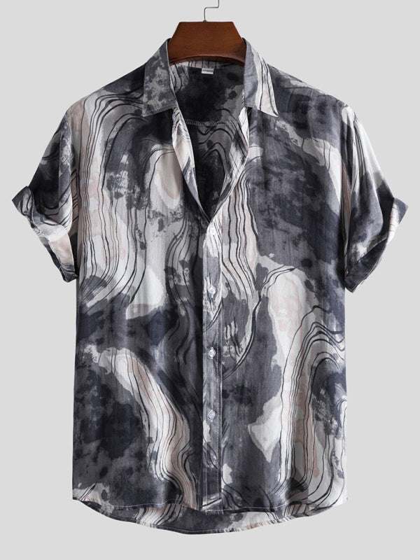 Vibrant Floral Paradise: Men's Casual Short Sleeve Summer Shirt - MENLL