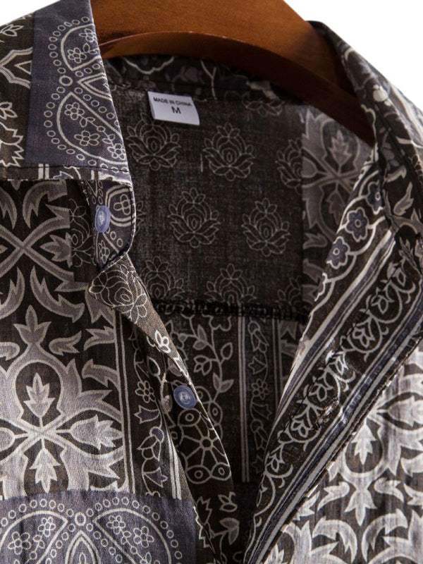 Vibrant Floral Paradise: Men's Casual Short Sleeve Summer Shirt - MENLL