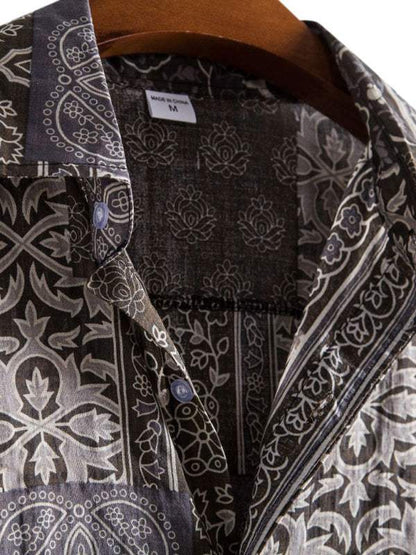 Vibrant Floral Paradise: Men's Casual Short Sleeve Summer Shirt - MENLL