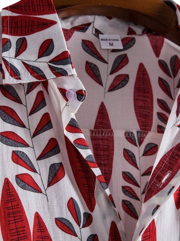 Vibrant Floral Paradise: Men's Casual Short Sleeve Summer Shirt - MENLL