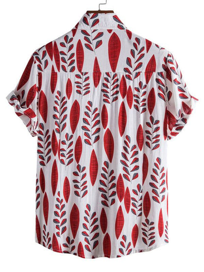 Vibrant Floral Paradise: Men's Casual Short Sleeve Summer Shirt - MENLL