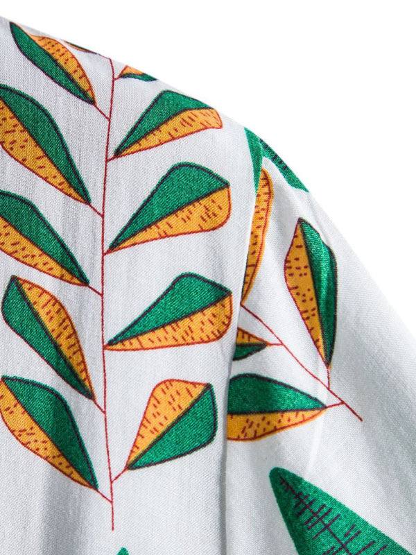Vibrant Floral Paradise: Men's Casual Short Sleeve Summer Shirt - MENLL