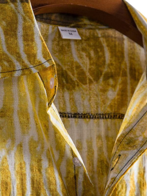 Vibrant Floral Paradise: Men's Casual Short Sleeve Summer Shirt - MENLL