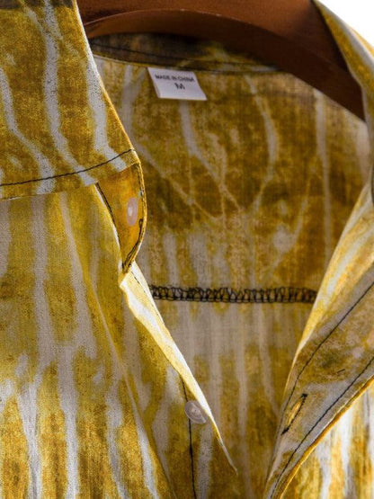 Vibrant Floral Paradise: Men's Casual Short Sleeve Summer Shirt - MENLL