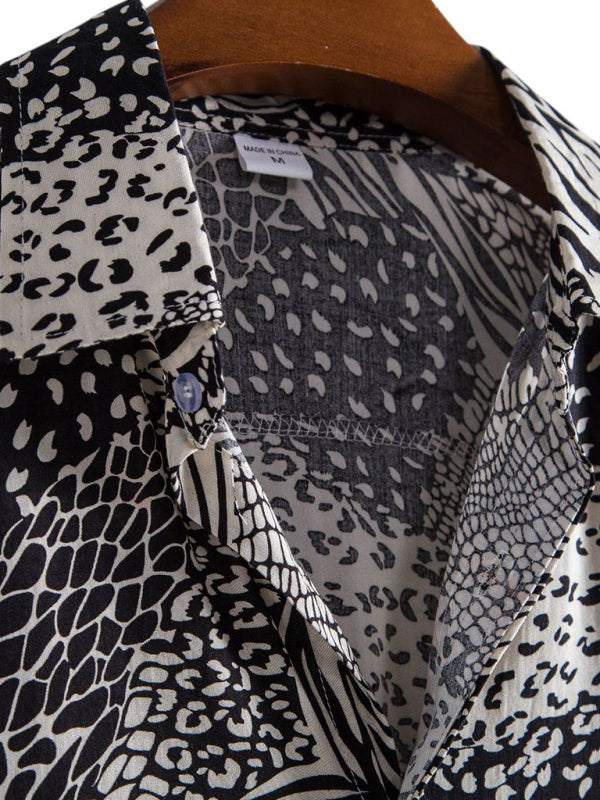 Vibrant Floral Paradise: Men's Casual Short Sleeve Summer Shirt - MENLL