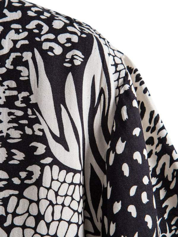 Vibrant Floral Paradise: Men's Casual Short Sleeve Summer Shirt - MENLL